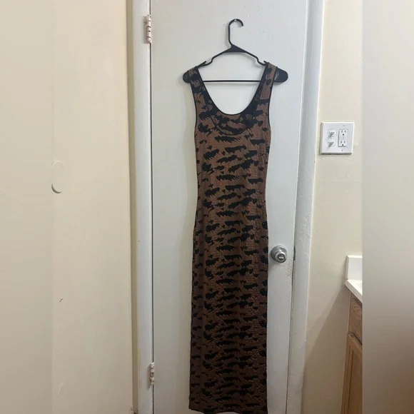 Nanushka Brown and Black Bodycon Maxi Dress - Picture 3 of 9